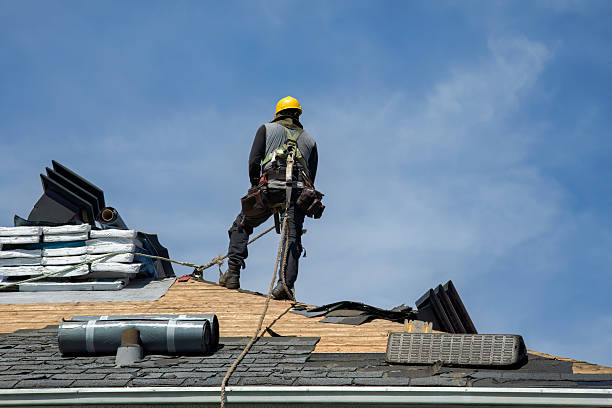 Professional Gutter Installation technician working in Ellabell, GA